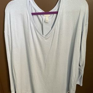 Light blue v neck sweater